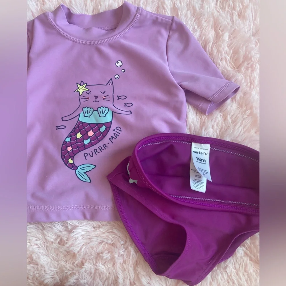 Carters 18 month babygirl 2 piece swim suit